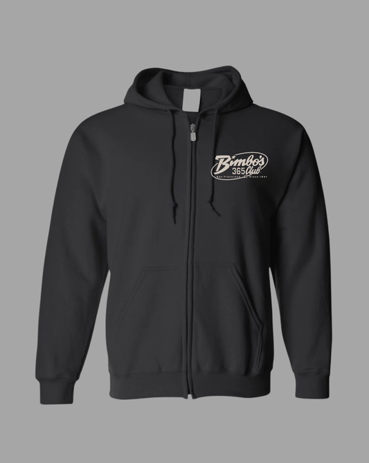 Bimbo's "Logo of the 90's" Black Zippered Hoodie