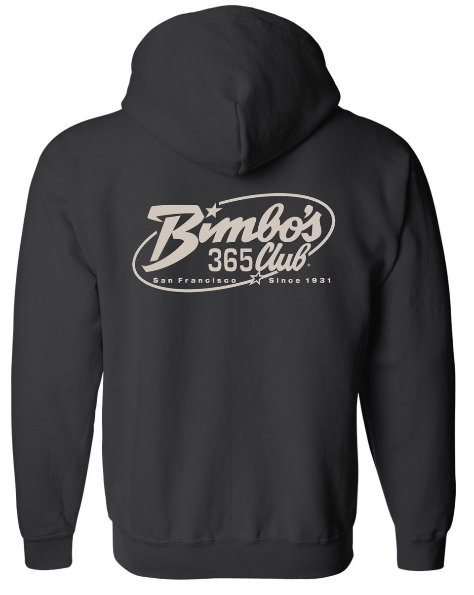 Bimbo's "Logo of the 90's" Black Zippered Hoodie